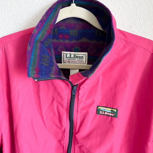 💖 VINTAGE LL Bean 90s Pink Bomber Jacket | Three Season Thinsulate Lined - Picture 9 of 10